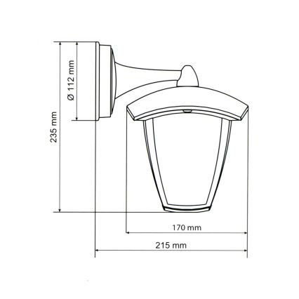 Brilagi - LED Lauko sieninis šviestuvas LUNA 1xE27/60W/230V IP44