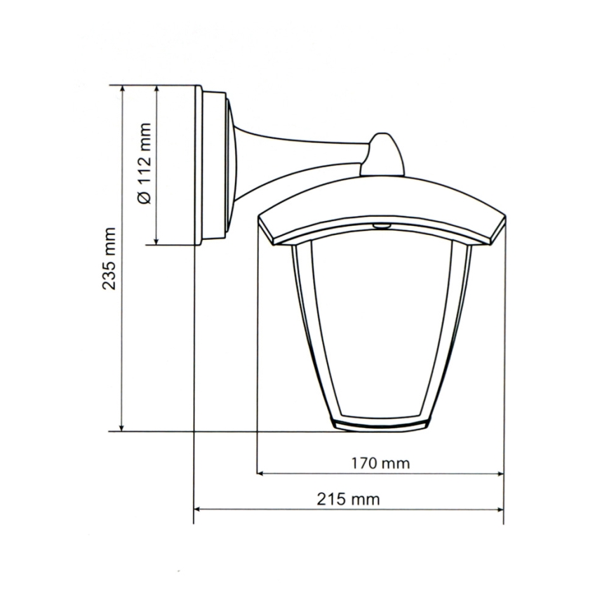 Brilagi - LED Lauko sieninis šviestuvas LUNA 1xE27/60W/230V IP44