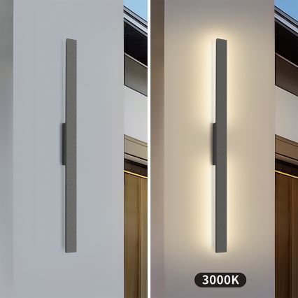 Brilagi - LED lauko sieninis šviestuvas LUNA LED/24W/230V 3000K IP65 100 cm antracitas CRI 90