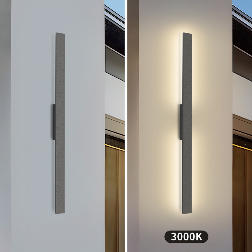 Brilagi - LED lauko sieninis šviestuvas LUNA LED/24W/230V 3000K IP65 100 cm antracitas CRI 90
