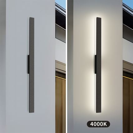 Brilagi - LED lauko sieninis šviestuvas LUNA LED/24W/230V 4000K IP65 100 cm juodas CRI 90