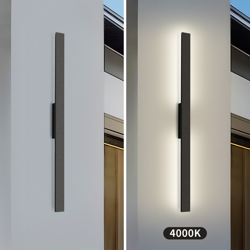 Brilagi - LED lauko sieninis šviestuvas LUNA LED/24W/230V 4000K IP65 100 cm juodas CRI 90