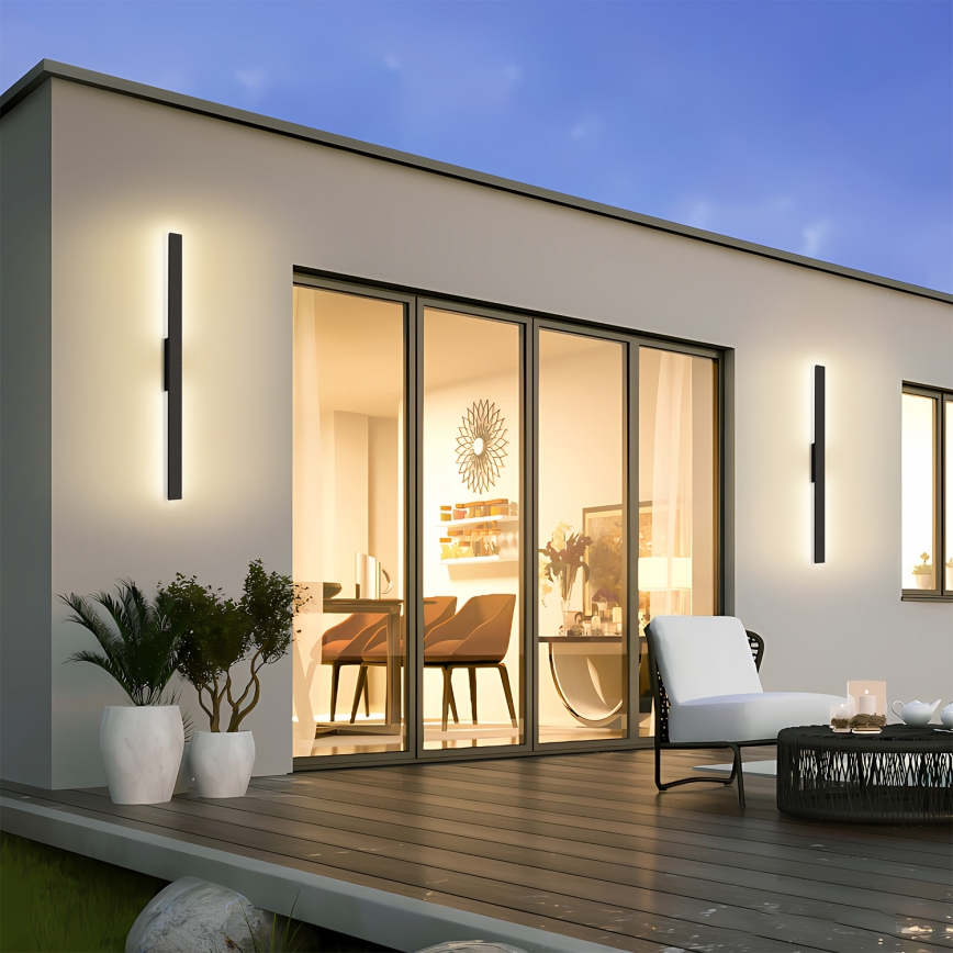Brilagi - LED lauko sieninis šviestuvas LUNA LED/24W/230V 4000K IP65 100 cm juodas CRI 90