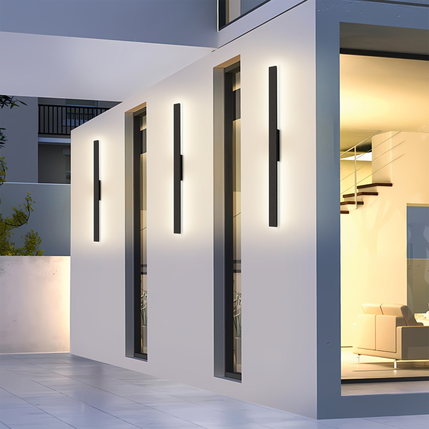 Brilagi - LED lauko sieninis šviestuvas LUNA LED/24W/230V 4000K IP65 100 cm juodas CRI 90