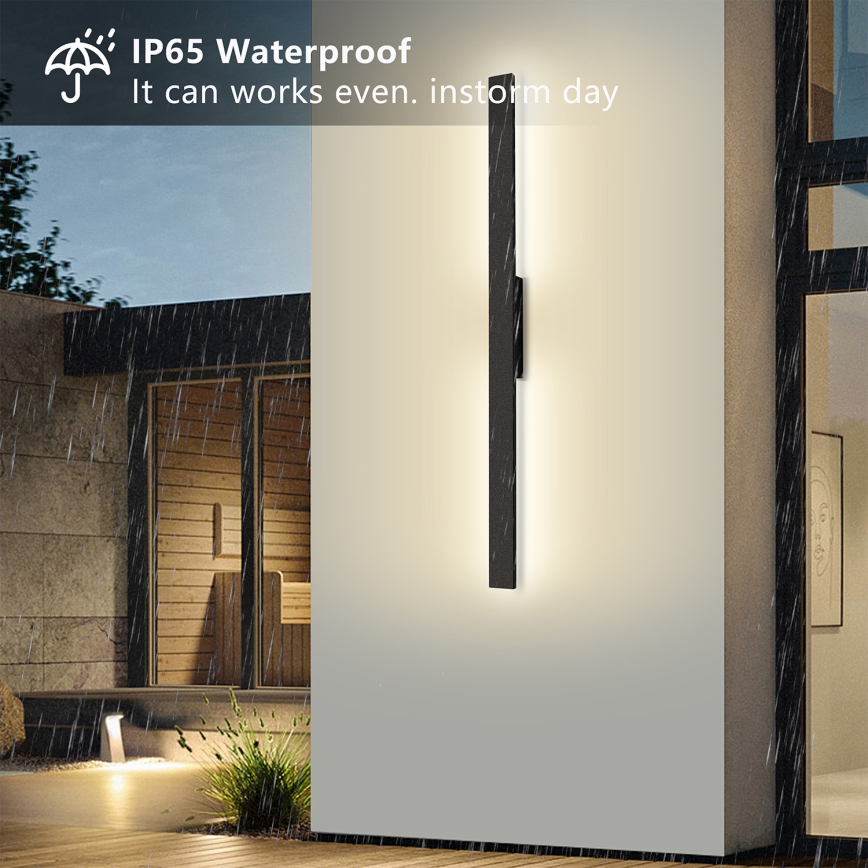 Brilagi - LED lauko sieninis šviestuvas LUNA LED/24W/230V 4000K IP65 100 cm juodas CRI 90