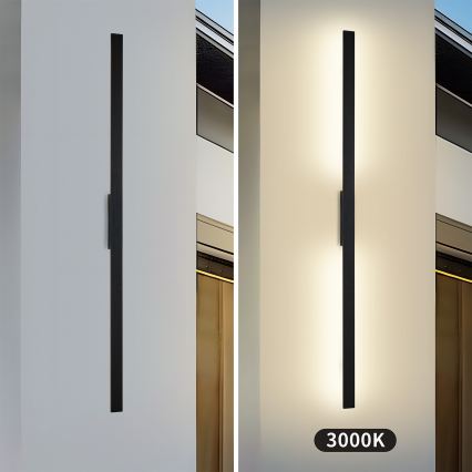 Brilagi - LED lauko sieninis šviestuvas LUNA LED/30W/230V 3000K IP65 150 cm juodas CRI 90