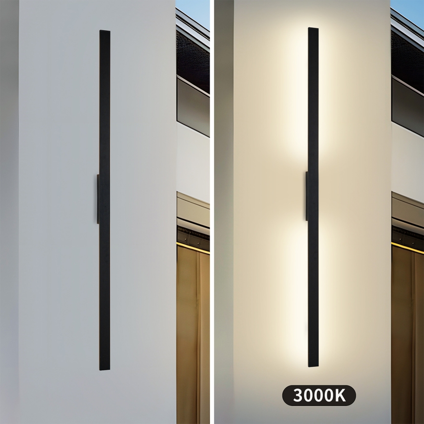 Brilagi - LED lauko sieninis šviestuvas LUNA LED/30W/230V 3000K IP65 150 cm juodas CRI 90