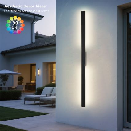 Brilagi - LED lauko sieninis šviestuvas LUNA LED/30W/230V 3000K IP65 150 cm juodas CRI 90