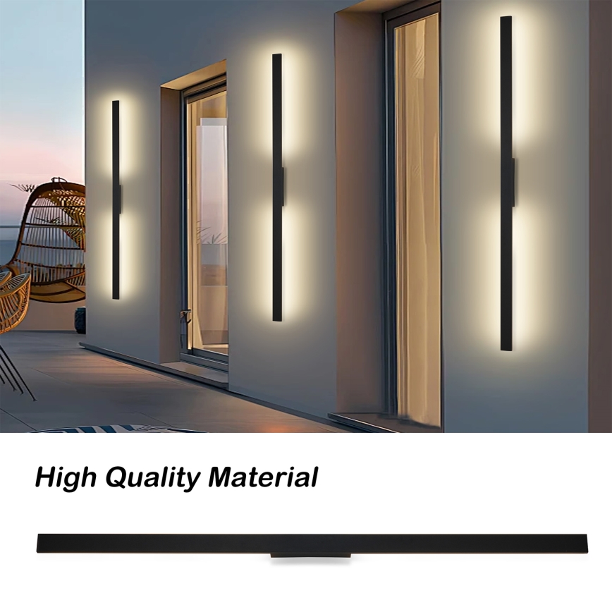 Brilagi - LED lauko sieninis šviestuvas LUNA LED/30W/230V 3000K IP65 150 cm juodas CRI 90