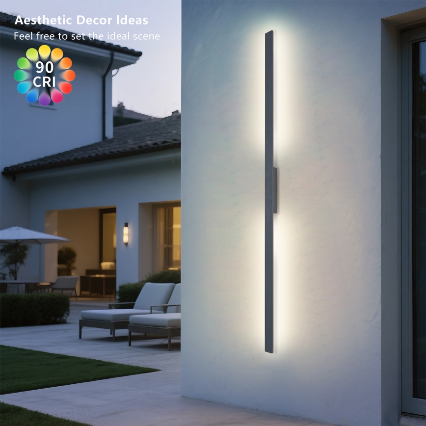 Brilagi - LED lauko sieninis šviestuvas LUNA LED/30W/230V 4000K IP65 150 cm antracitas CRI 90