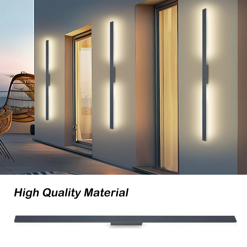 Brilagi - LED lauko sieninis šviestuvas LUNA LED/30W/230V 4000K IP65 150 cm antracitas CRI 90