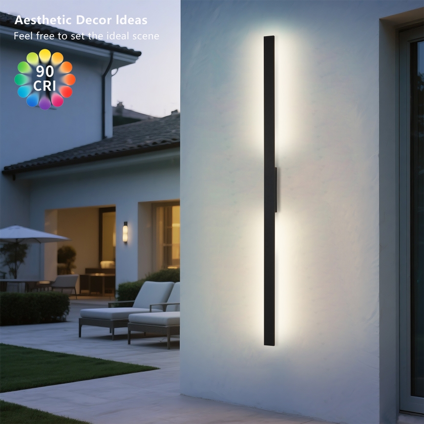 Brilagi - Lauko sieninis šviestuvas LUNA LED/30W/230V 4000K IP65 150 cm juodas CRI 90