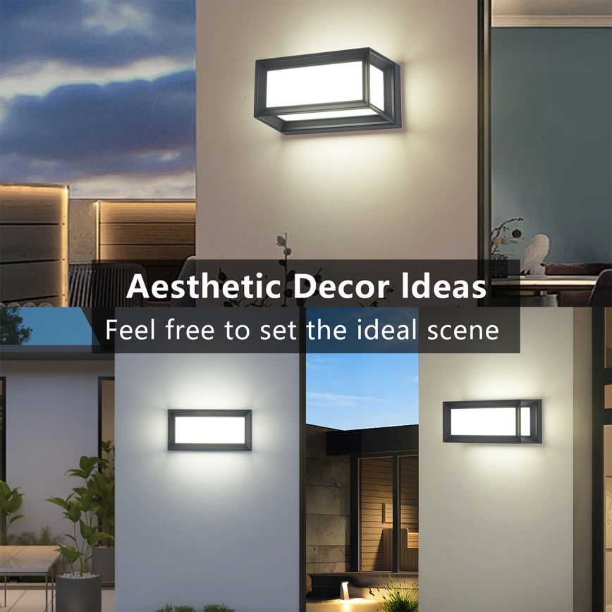 Brilagi - LED lauko sieninis šviestuvas PARKER LED/12W/230V 3000/4500/6000K antracitas IP44
