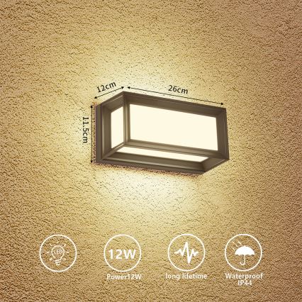 Brilagi - LED lauko sieninis šviestuvas PARKER LED/12W/230V 3000/4500/6000K antracitas IP44