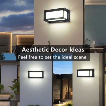 Brilagi - lauko sieninis LED šviestuvas PARKER LED/12W/230V 3000/4500/6000K juodas IP44