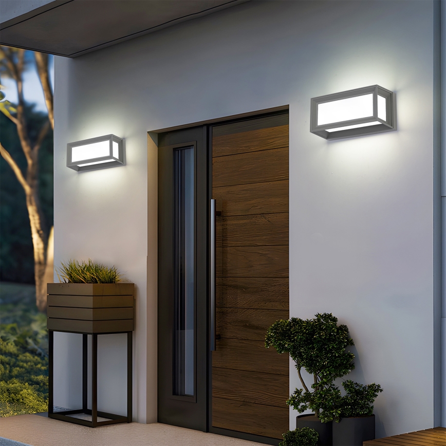 Brilagi - pilkas LED lauko sieninis šviestuvas PARKER LED/12W/230V 3000/4500/6000K IP44