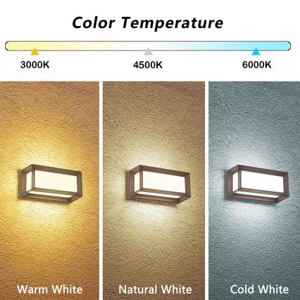 Brilagi - LED lauko sieninis šviestuvas PARKER LED/12W/230V 3000/4500/6000K rudas IP44