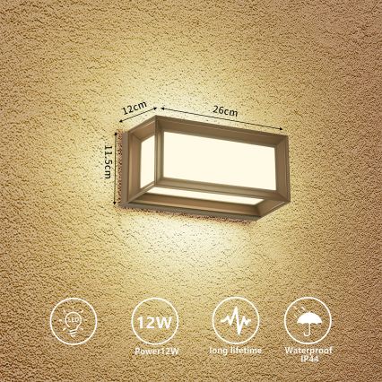 Brilagi - LED lauko sieninis šviestuvas PARKER LED/12W/230V 3000/4500/6000K rudas IP44