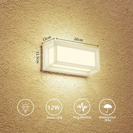 Brilagi - LED lauko sieninis šviestuvas PARKER LED/12W/230V baltas IP44