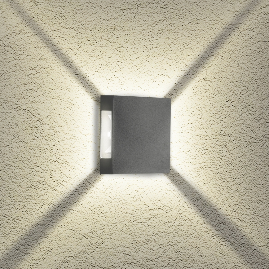 Brilagi - LED lauko sieninis šviestuvas QUADRAY LED/4W/230V antracitas IP65