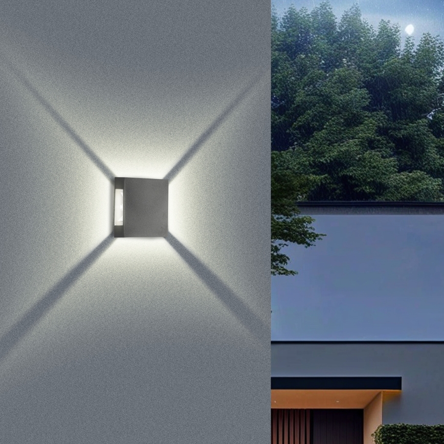 Brilagi - LED lauko sieninis šviestuvas QUADRAY LED/4W/230V antracitas IP65