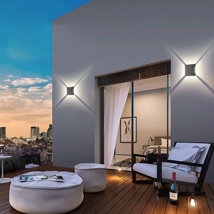 Brilagi - LED lauko sieninis šviestuvas QUADRAY LED/4W/230V antracitas IP65