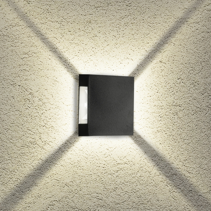 Brilagi - LED lauko sieninis šviestuvas QUADRAY LED/4W/230V juodas IP65