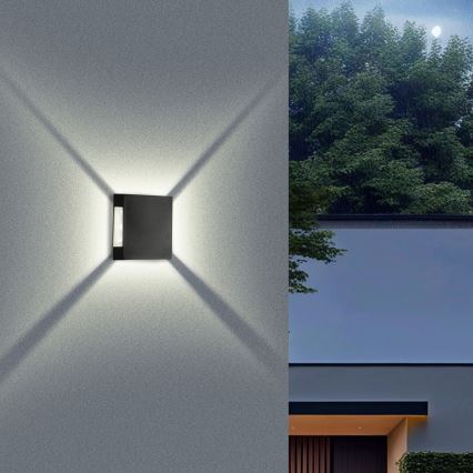 Brilagi - LED lauko sieninis šviestuvas QUADRAY LED/4W/230V juodas IP65