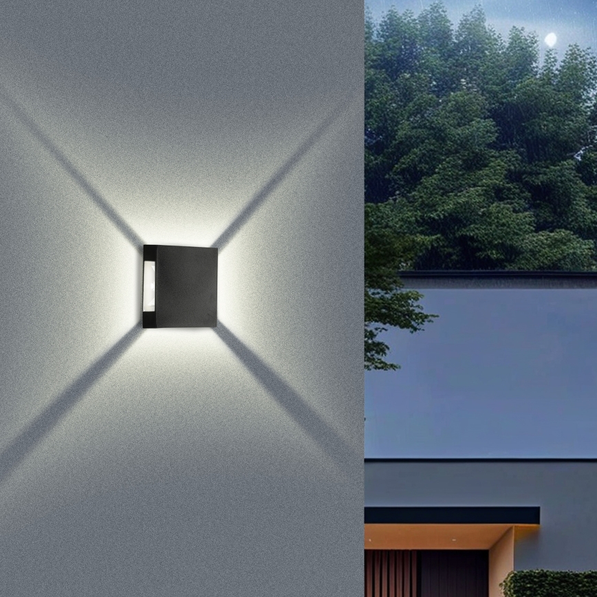 Brilagi - LED lauko sieninis šviestuvas QUADRAY LED/4W/230V juodas IP65