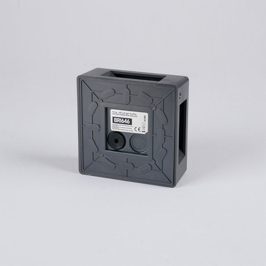 Brilagi - LED Lauko sieninis šviestuvas QUADRAY LED/6W/230V antracito spalvos IP54