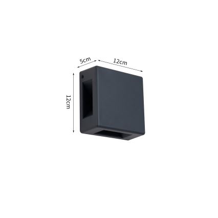 Brilagi - LED Lauko sieninis šviestuvas QUADRAY LED/6W/230V antracito spalvos IP54