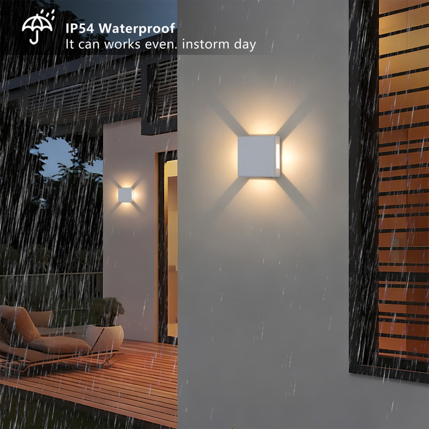 Brilagi - LED Lauko sieninis šviestuvas QUADRAY LED/6W/230V baltas IP54