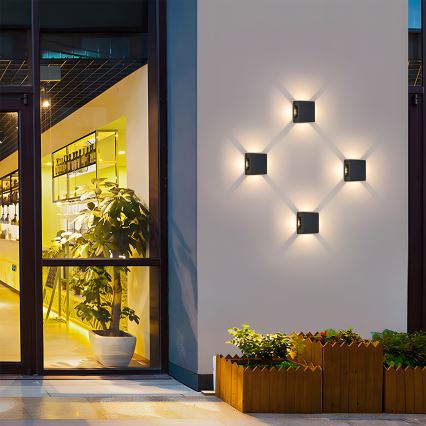 Brilagi - LED lauko sieninis šviestuvas QUADRAY LED/6W/230V juodas IP54