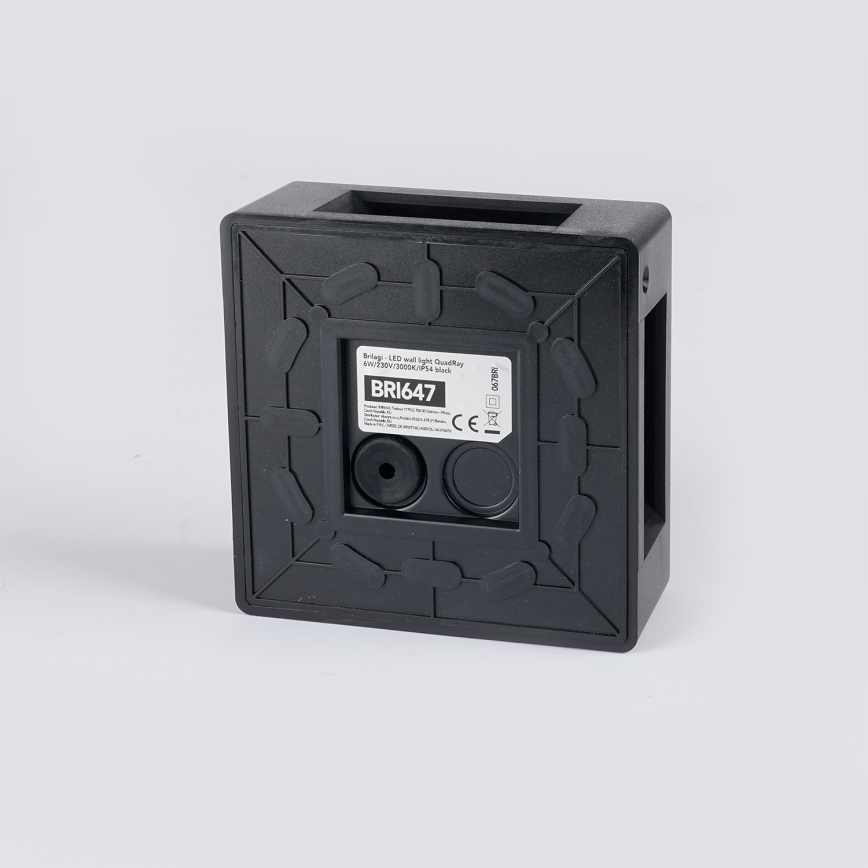 Brilagi - LED lauko sieninis šviestuvas QUADRAY LED/6W/230V juodas IP54