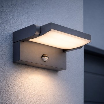 BRILAGI - LED lauko sieninis šviestuvas su judesio ir sutemų jutikliu ANKLE LED/12W/230V IP65 juoda
