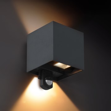 Brilagi - LED lauko sieninis šviestuvas su judesio jutikliu CUBE LED/6W/230V antracitas IP65