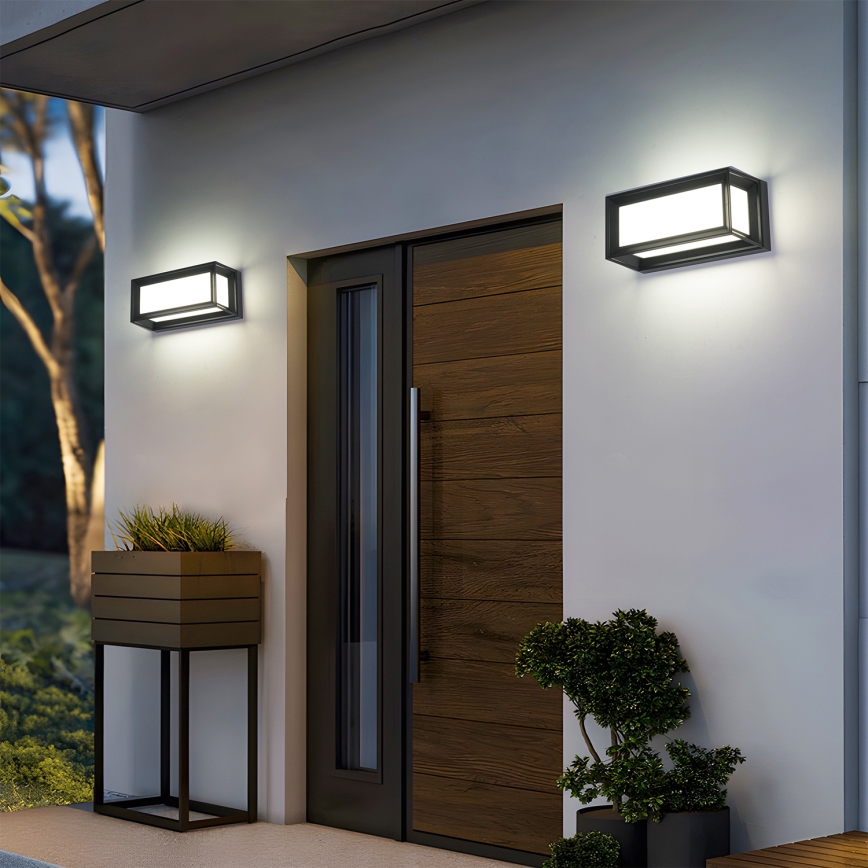 Brilagi - LED lauko sieninis šviestuvas su judesio jutikliu PARKER LED/12W/230V juodas IP44