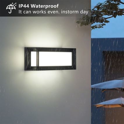 Brilagi - LED lauko sieninis šviestuvas su judesio jutikliu PARKER LED/12W/230V juodas IP44