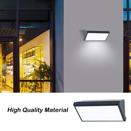 Brilagi - LED lauko sieninis šviestuvas su jutikliu TRIANGLE LED/20W/230V antracitas IP65