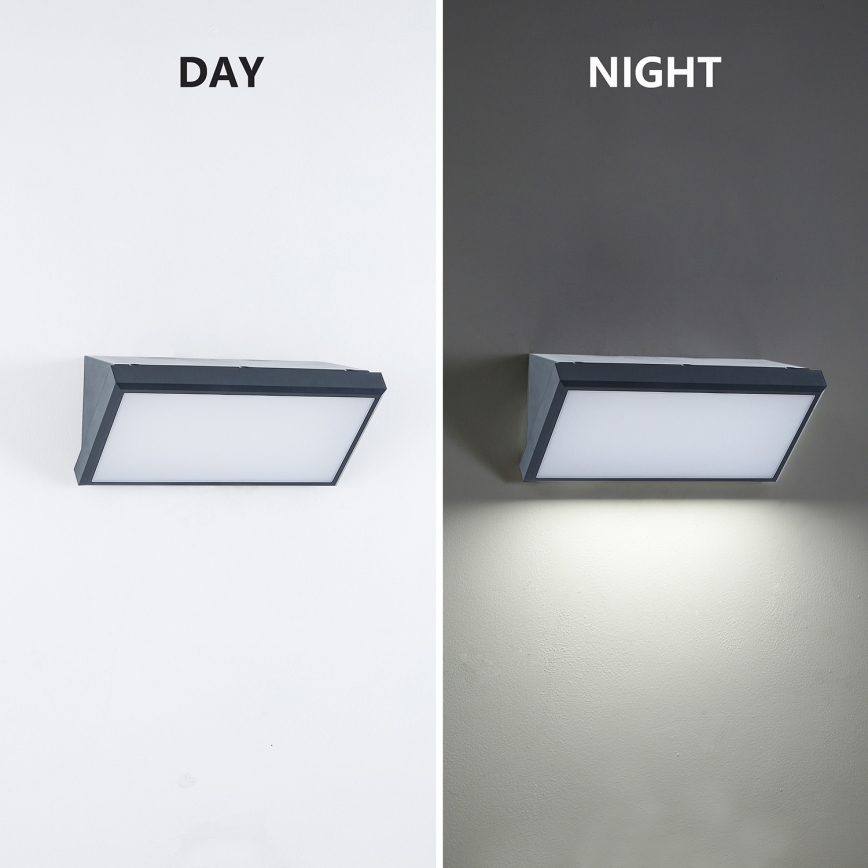 Brilagi - LED lauko sieninis šviestuvas su jutikliu TRIANGLE LED/20W/230V antracitas IP65