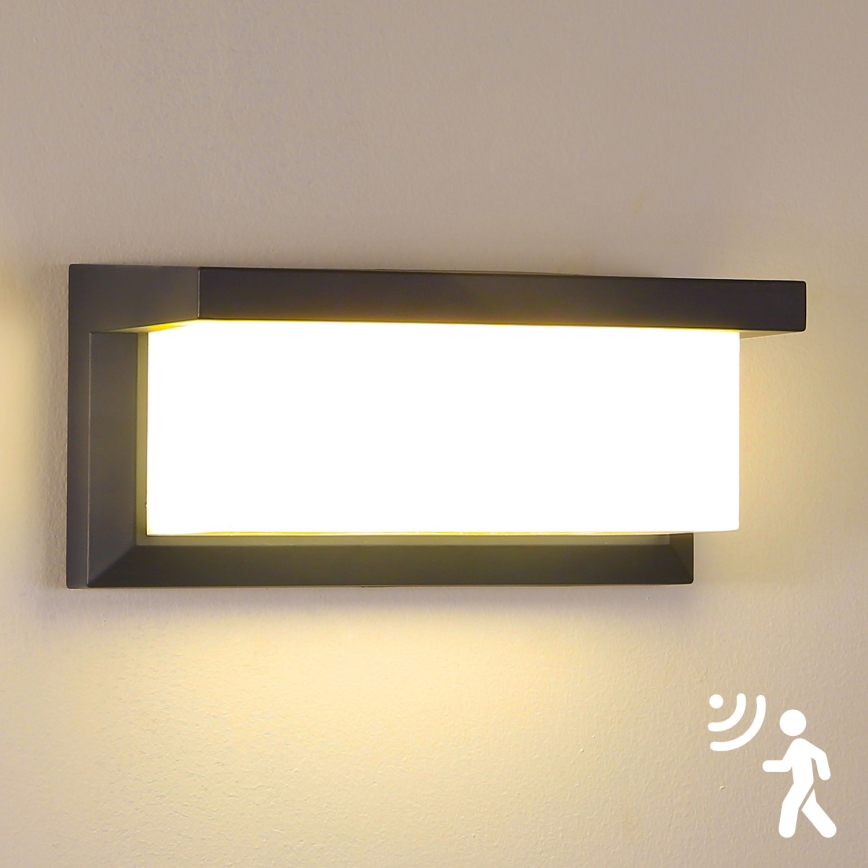 Brilagi - LED Lauko sieninis šviestuvas su jutikliu BRICKY LED/12W/230V antracitas IP54