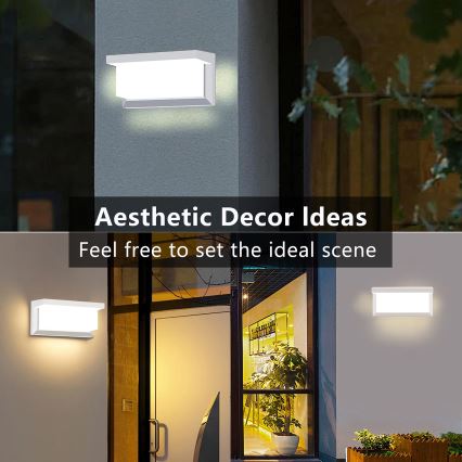 Brilagi - LED Lauko sieninis šviestuvas su jutikliu BRICKY LED/12W/230V balta IP54