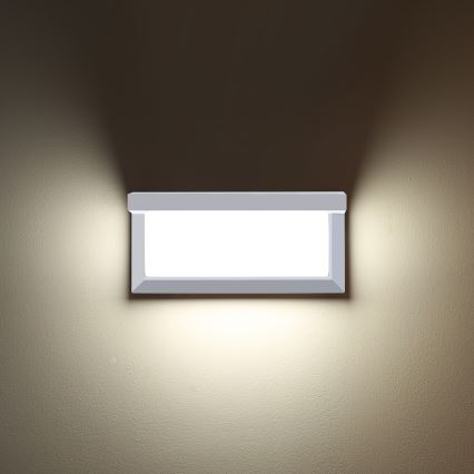 Brilagi - LED Lauko sieninis šviestuvas su jutikliu BRICKY LED/12W/230V balta IP54
