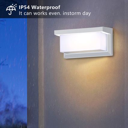 Brilagi - LED Lauko sieninis šviestuvas su jutikliu BRICKY LED/12W/230V balta IP54