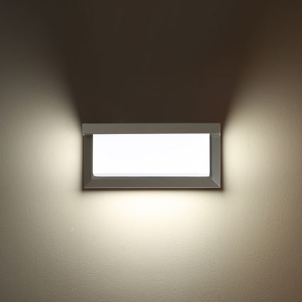Brilagi - LED Lauko sieninis šviestuvas su jutikliu BRICKY LED/12W/230V pilka IP54