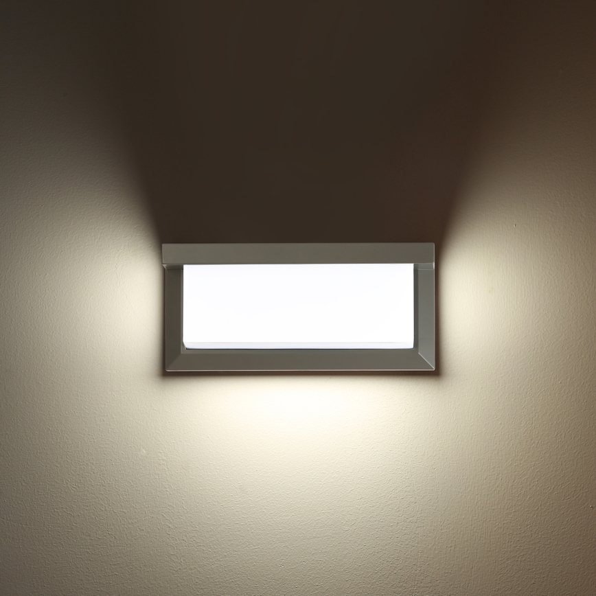 Brilagi - LED Lauko sieninis šviestuvas su jutikliu BRICKY LED/12W/230V pilka IP54