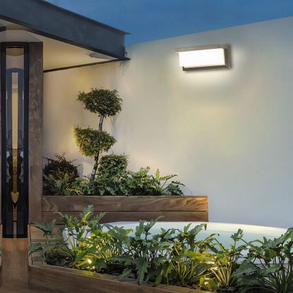 Brilagi - LED Lauko sieninis šviestuvas su jutikliu BRICKY LED/12W/230V pilka IP54