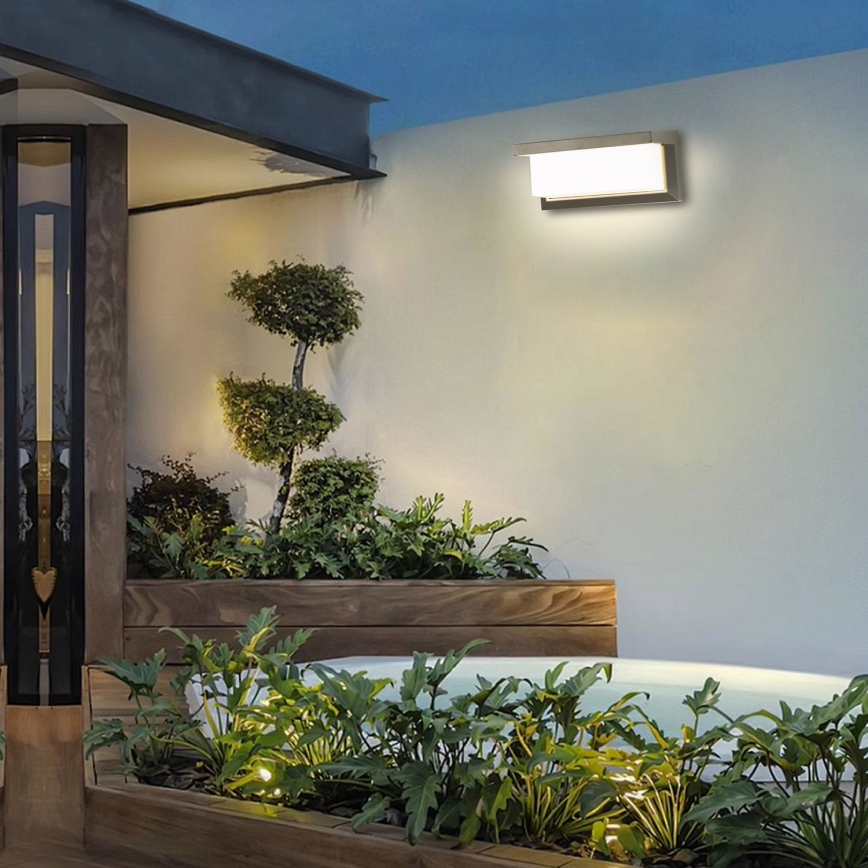 Brilagi - LED Lauko sieninis šviestuvas su jutikliu BRICKY LED/12W/230V pilka IP54
