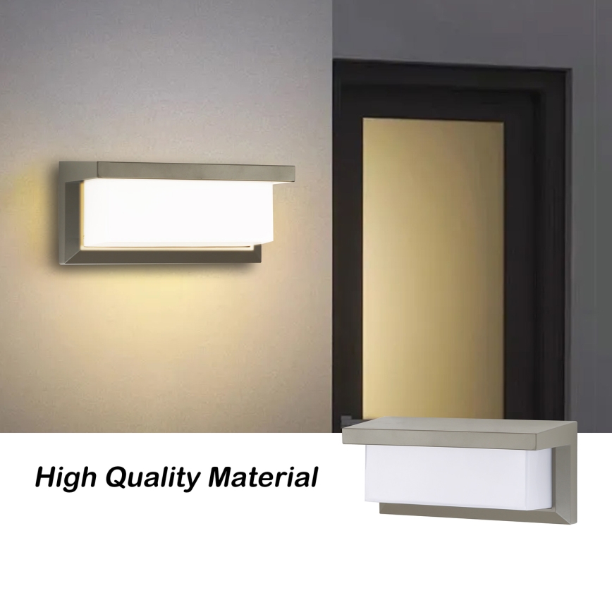 Brilagi - LED Lauko sieninis šviestuvas su jutikliu BRICKY LED/12W/230V pilka IP54
