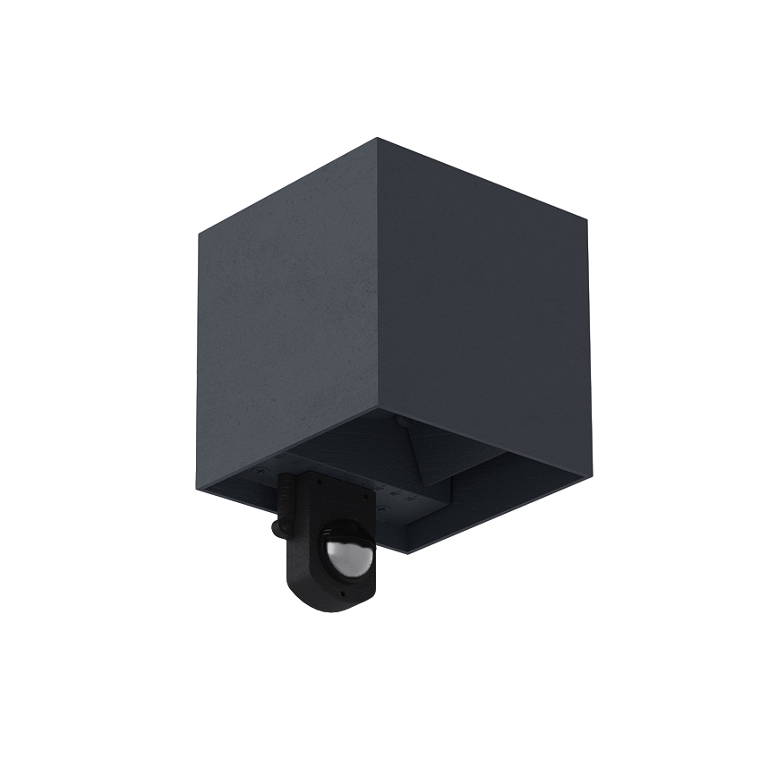 Brilagi - LED lauko sieninis šviestuvas su judesio jutikliu CUBE LED/6W/230V antracitas IP65